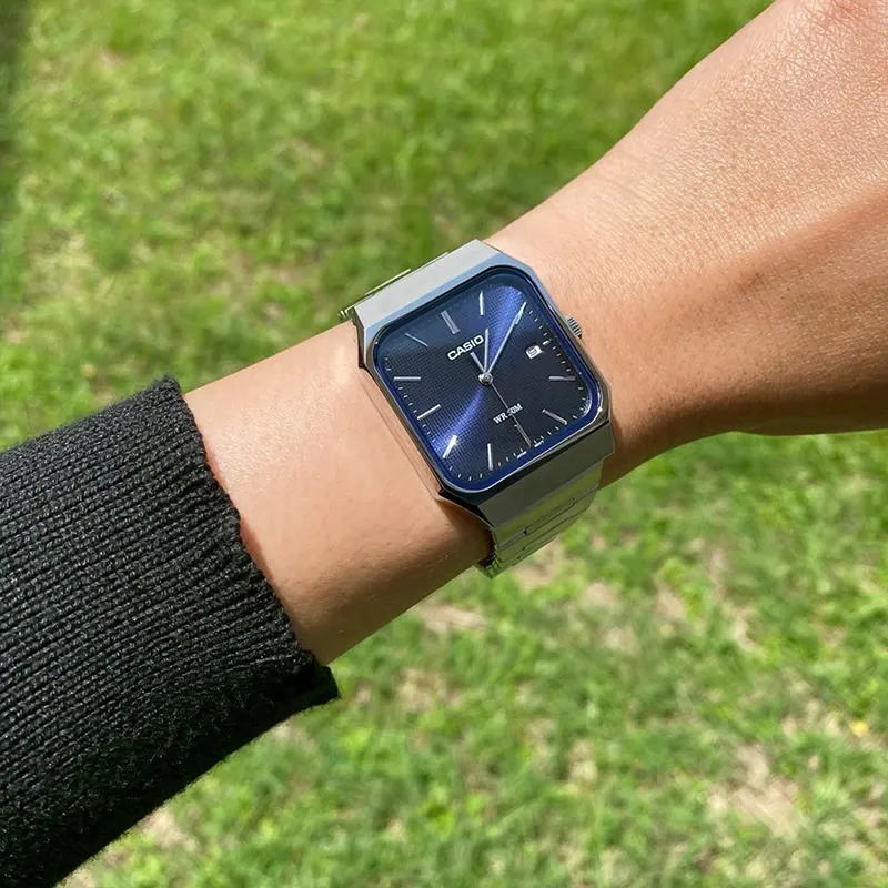 Casio Enticer Classic Blue Square Dial Men's Watch- MTP-B185D-2A1V